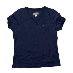 Koi Comfort Womens Navy V-Neck Scrub Top S
